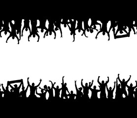 Seamless wallpaper with cheering people