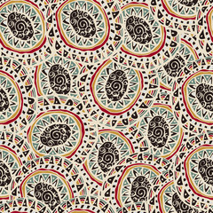 Hand drawn colorful Indian seamless patterns ornaments in boho s