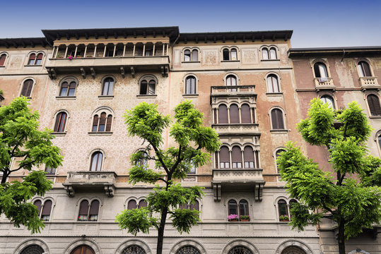 Milan (Italy), old residential buildings