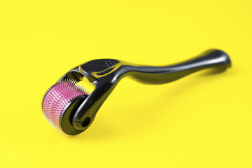 Derma roller for medical micro needling therapy. Tool also known as: Derma roller, mesoroller, meso-roller, mesopen.