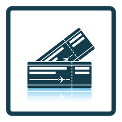 Two airplane tickets icon