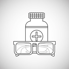 Medical care design. Health care icon. Colorfull illustration, v