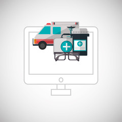 Medical care design. Health care icon. Colorfull illustration, v