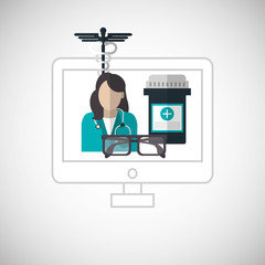 Medical care design. Health care icon. Colorfull illustration, v