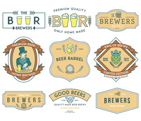 Beer Brewers Badges Colored