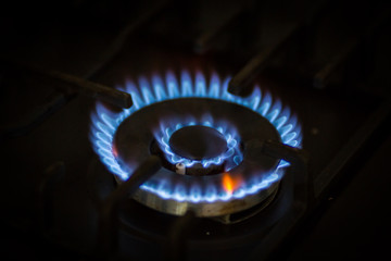 Blue Natural Gas Flames
