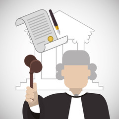 Law design. Justice icon. Flat illustration, vector graphic