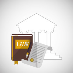 Law design. Justice icon. Flat illustration, vector graphic