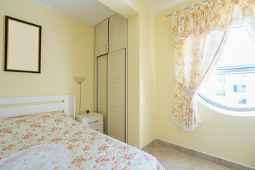 Interior of a bedroom in a guest house