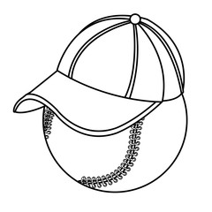 baseball with cap side view over isolated background,vector illustration