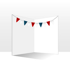 card with american colors bunting flags
