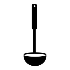 black kitchen spoon over isolated background ,cooking concept,vector illustration