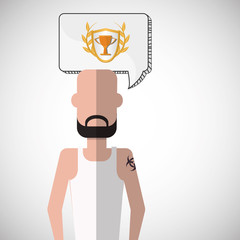 Winner design. Success icon. Flat illustration, vector graphic