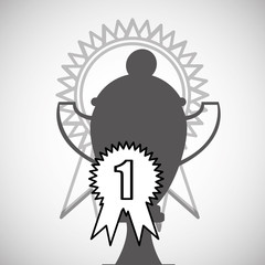 Winner design. Success icon. Flat illustration, vector graphic