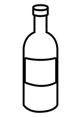 white liquor bottle with white square front view over isolated background,vector illustration