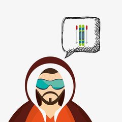 Winter design. Season icon. Colorfull illustration, vector graph