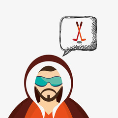 Winter design. Season icon. Colorfull illustration, vector graph