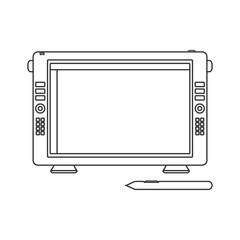 Pen display line icon.