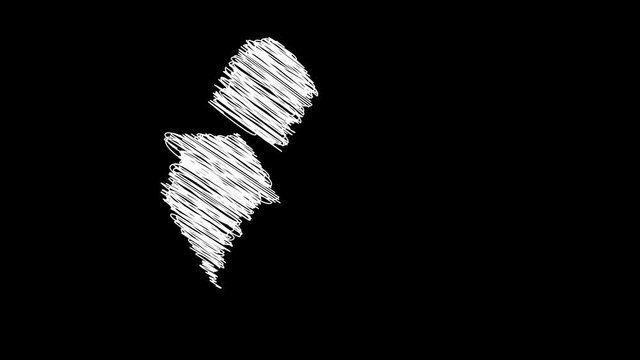 Recycle symbol drawn on scribble effect background or graphic element white