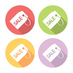Sale Shopping Tag Flat Icons Set