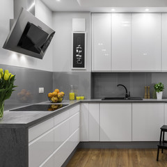 White and grey kitchen