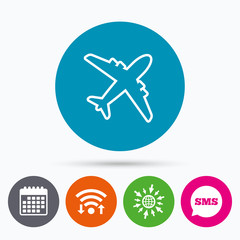 Airplane sign. Plane symbol. Travel icon.