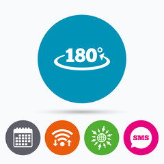 Angle 180 degrees sign icon. Geometry math symbol