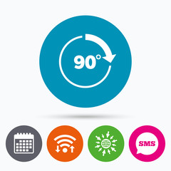 Angle 90 degrees sign icon. Geometry math symbol