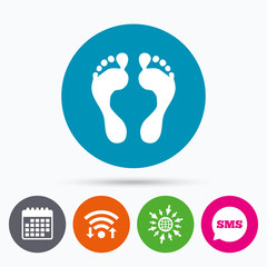 Human footprint sign icon. Barefoot symbol.