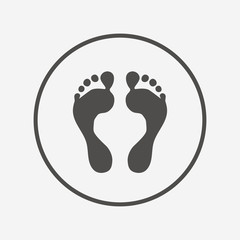 Human footprint sign icon. Barefoot symbol.