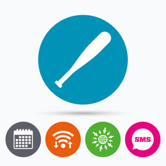 Baseball bat sign icon. Sport symbol.