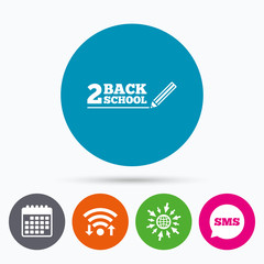 Back to school sign icon. Back 2 school symbol.