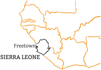 Sierra Leone hand-drawn sketch map