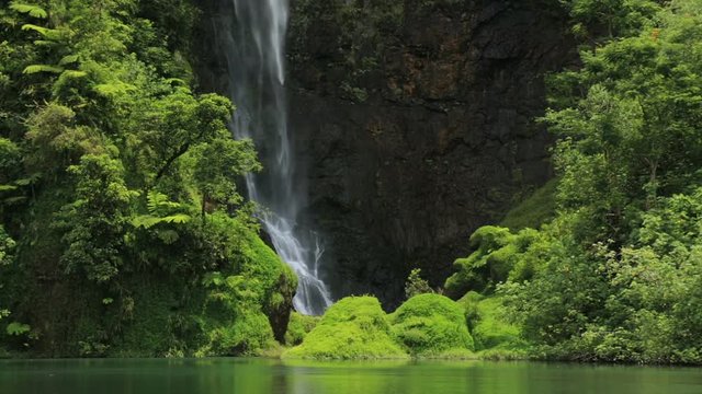 A Waterfall in Papenoo Valley, Tahiti