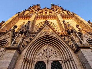 The facade of the cathedral of St. Wenceslaus