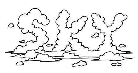 drawing text art sky