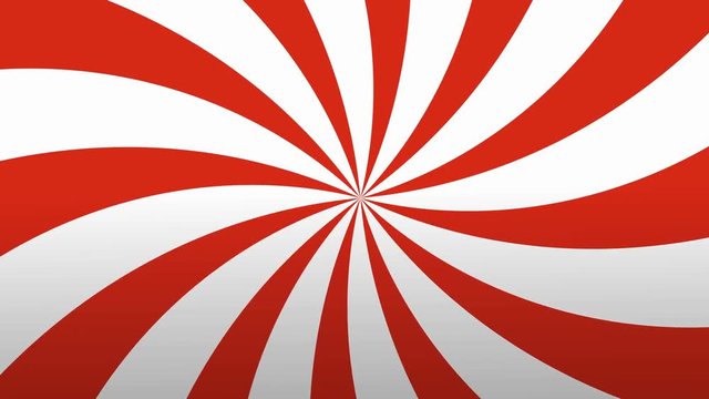 Retro Radial Red and White Pattern. Circus inspired retro rotating background pattern perfect for placing behind text. Available in 4K FullHD and HD video 2D flat render footage.