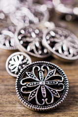 Round metal buttons