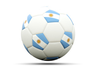 Flag of argentina on football