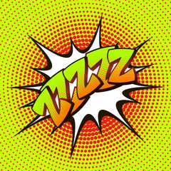ZZZZZ comic book bubble text retro style
