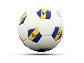 Flag of barbados on football