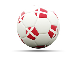 Flag of denmark on football