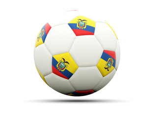 Fototapeta premium Flag of ecuador on football