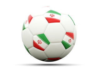 Flag of iran on football