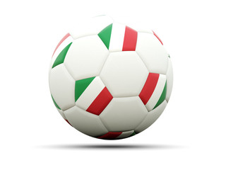 Fototapeta premium Flag of italy on football