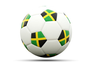Obraz premium Flag of jamaica on football
