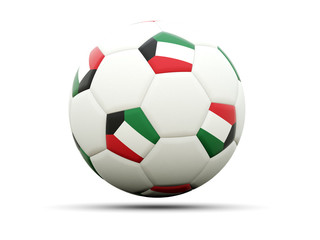 Obraz premium Flag of kuwait on football