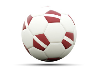 Fototapeta premium Flag of latvia on football