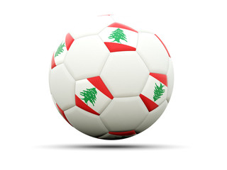 Flag of lebanon on football