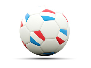 Obraz premium Flag of luxembourg on football